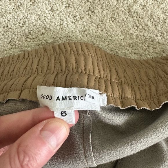 Good American Faux Leather Wide Leg Pull On Pants Size 3XL - Picture 9 of 11